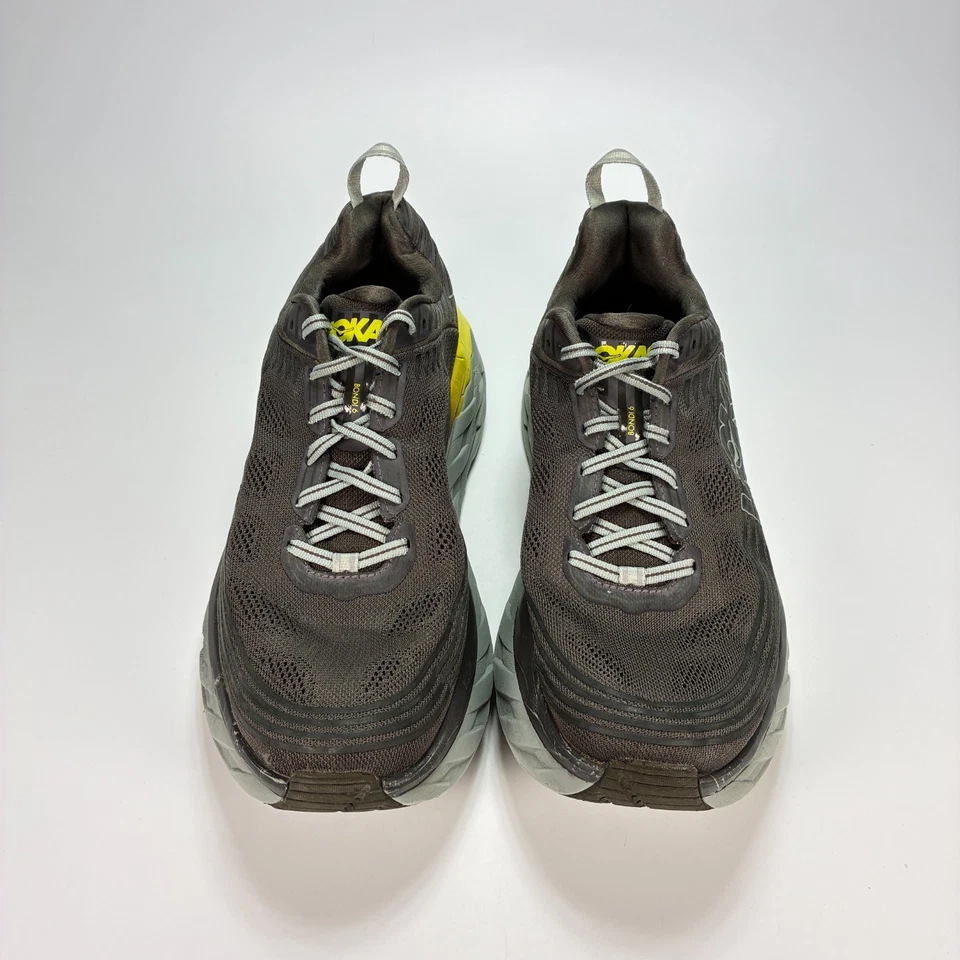 Hoka One One Bondi 6 Gray Yellow Running Shoes 1019269 BOPV Men’s Size 11.5 - Image 3 of 4