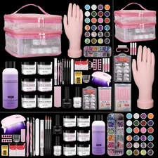 Acrylic Nail Kit for Beginners with Everything - Practice Hand for Acrylic Nails