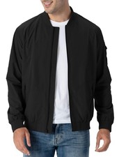 Men's Lightweight Windproof Bomber Jacket Casual Full Zip 5-Pocket Outdoor Coat