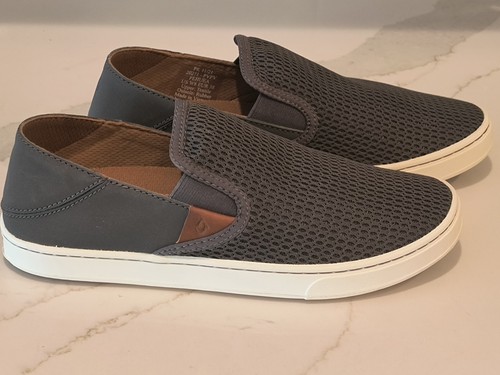 OLUKAI Pehuea Heu Women's Drop Heel Waterproof Shearling Leather Slip On Size 8
