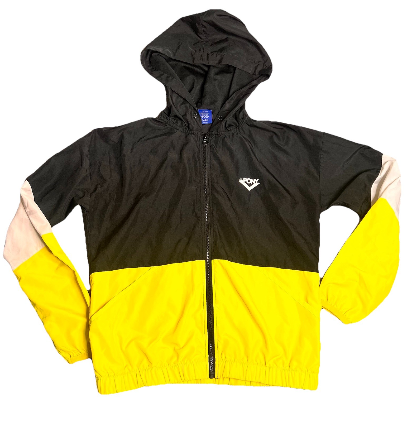 Giacca Pony leggera full zip nera e gialla donna taglia small