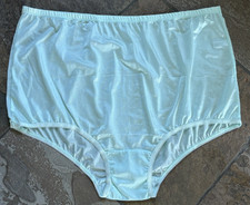 Mint Green 11/4XL Silky SATIN All Nylon Full Brief Granny Panties 2307 NWOT