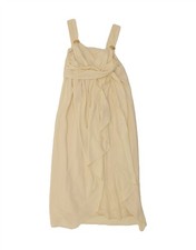 VINTAGE Womens Sleeveless Maxi Dress UK 10 Small Off White CL08