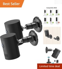 Versatile Black Camera Wall Mount Set   2 Pack with Adjustable Angles
