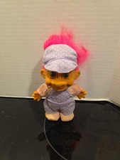 Russ Troll Girl Doll Wearing a Purple Jumper and Hat