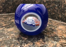 Vtg Murano Cased Baccarat Style Millefiori Paperweight Cobalt Blue