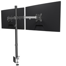 Dual Monitor Stand Desk Mount Extra Tall 31.5 Inch Pole Fits 27 Inch White