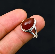 Natural Red Onyx Stone Ring 925 Sterling Silver Anniversary Ring All Size R 566