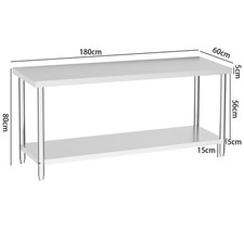 2-6FT Stainless Steel Prep Work Table Commercial Catering Kitchen Worktop Bench