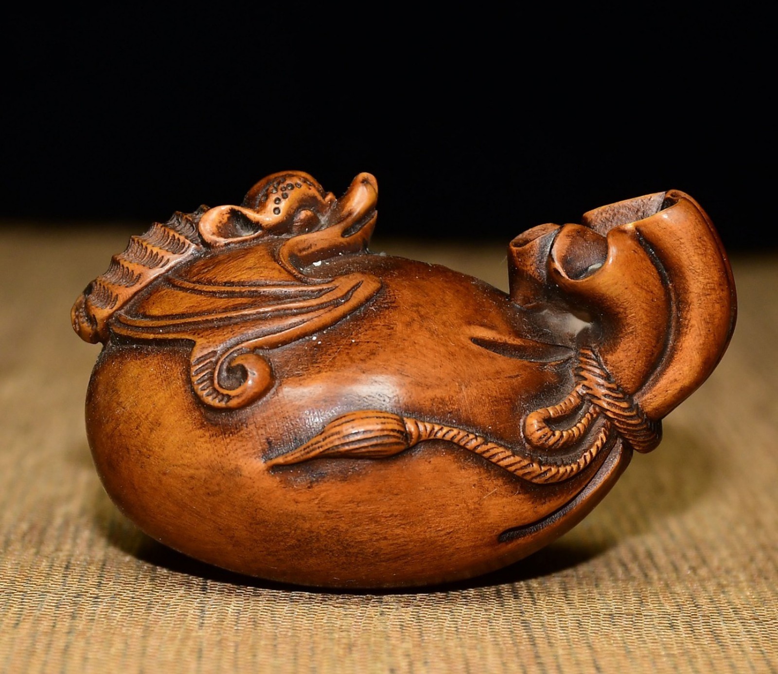 Wooden Statues Sculpture Teapot Art Bat Feng Shui Pouch Ornament Figure Wall