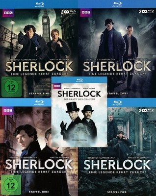 SHERLOCK - komplette Serie auf Blu-ray (Staffel 1-4 + Braut des Grauens) NEU OVP