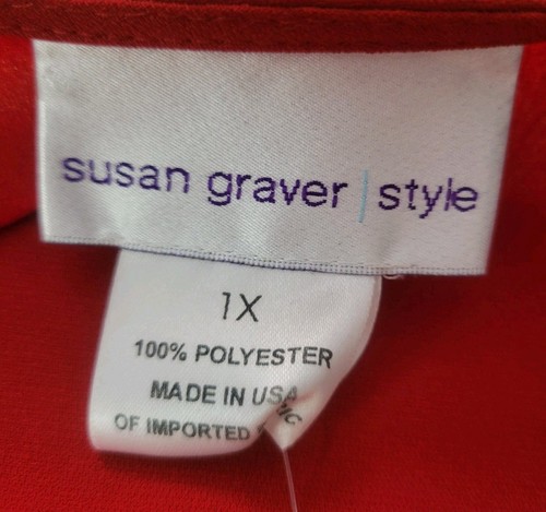 Susan Graver Style Red Button-Up Dress Jacket - 1X - New With Tags - Picture 3 of 5
