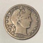 1911 Barber Half Dollar Silver Philadelphia Circulated US Coin