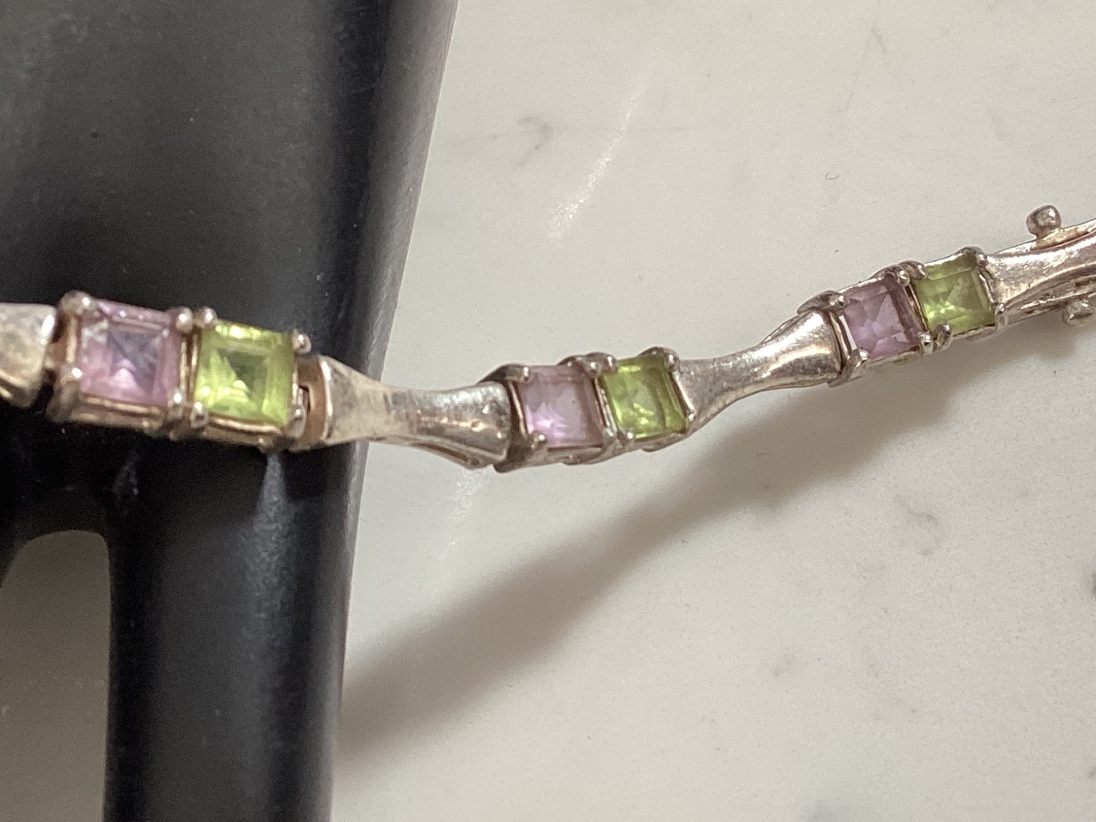 AUTHENTIC SIGNED STERLING SILVER AMETHYST & PERID… - image 5