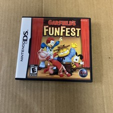 Nintendo DS 2006 - Garfield's Fun Fest w/ Box & Manual - Tested and Working