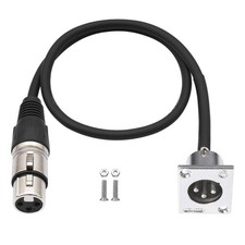 0.6m 3-Pin Female to D Type 3Pin Male Panel Mount Auditory Cable for Studio