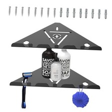 2 Pack Corner Shower Shelf 304 Stainless Steel Modern Corner Shower 10" Black