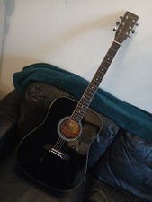 Stunning Black Freedom Acoustic Dreadnaught Guitar, Model AG310 BK. Please Read.