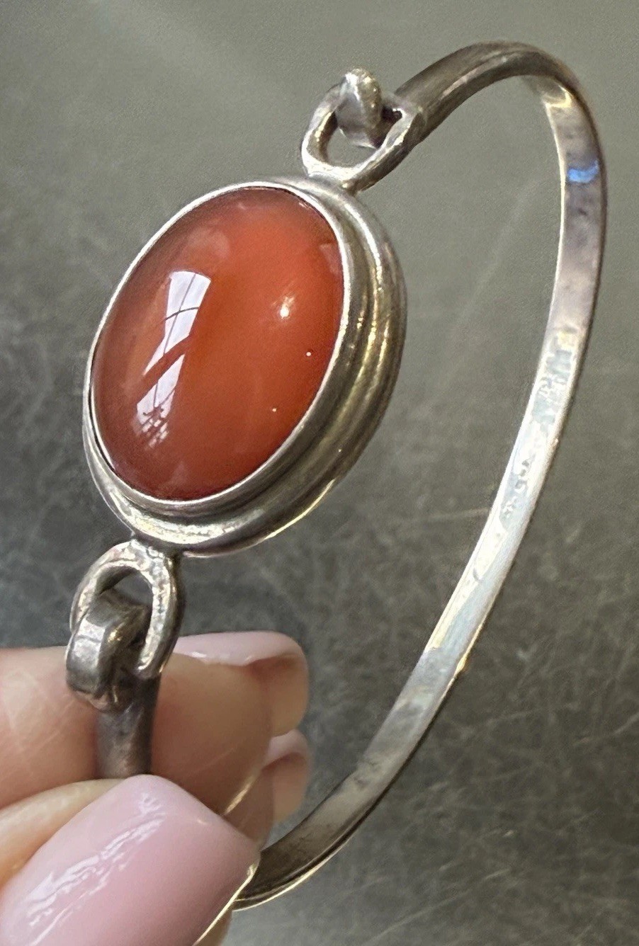 925 Solid Sterling Silver Cuff Bangle Bracelet Ov… - image 1