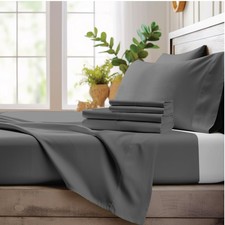 4 Piece Queen Size Sheet Set, 100 Viscose Made from Bamboo, Breathable, Ultr...