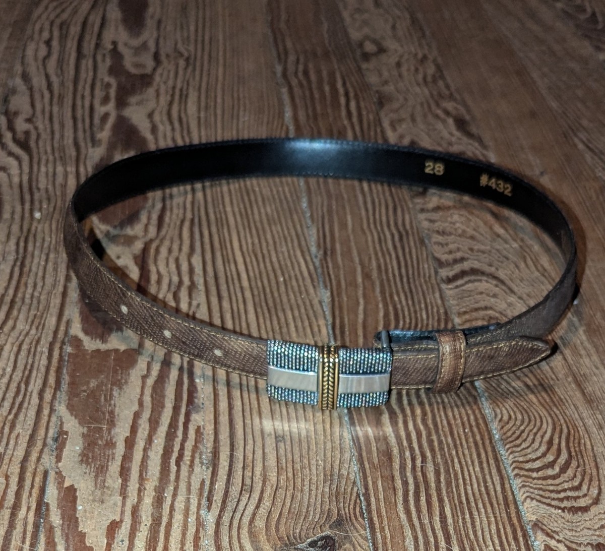 Vintage Vicenza Belt Women Size 28 Brown Italian Calfskin  display picture 1