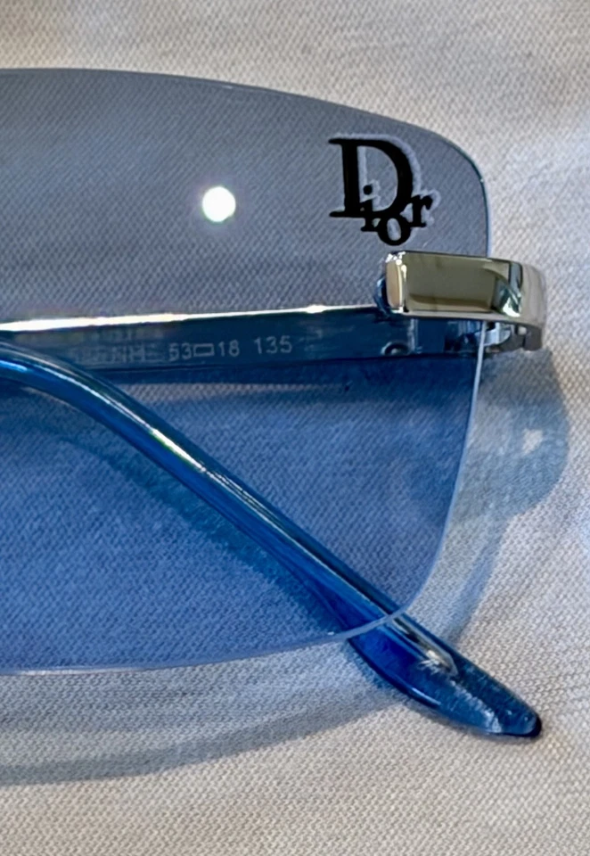 Óculos de sol Christian Dior Tiger 58ENH escudo sem aro prata espelho 53-18 com estojo - Imagem 3 de 4