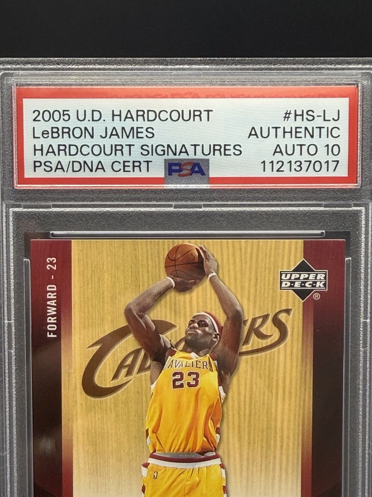 2005 Upper Deck Hardcourt LeBron James Auto PSA authentic (auto 10) #HS-LJ view 3