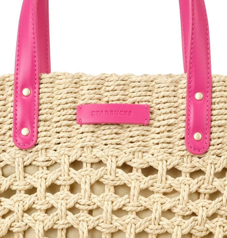 【韓国 スタバ 限定】Aloha Raffia Totebag Pink 25サマー【韓国スタバ】Aloha Raffia Totebag Pink (Starbucks
