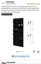 24 Schuh Organizer - Home Genie Haken über Tür - Schwarz + 1 Mini Aufbewahrung 