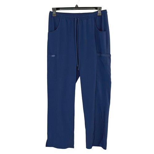 Dickies Womans Medical Scrub Pants Navy DK010 Sz L Loose Fit Utility Cargo Nurse