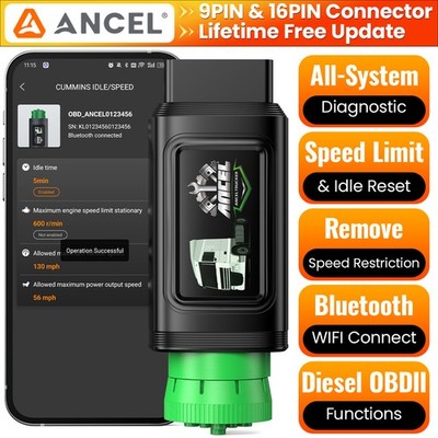 ANCEL HD200 Bluetooth Heavy Duty Truck Scanner Speed Limit and Idle Reset Diesel