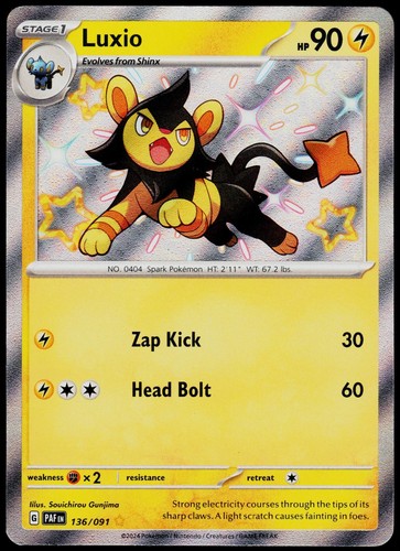 Luxio 136/091 Paldean Fates - Holo Pokemon - NM/M