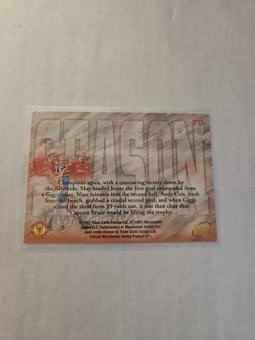 Base 1995/1996 Manchester United Highlights Futera image 2