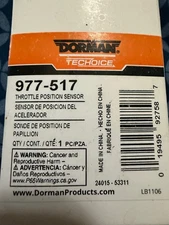 Dorman 977-517 Throttle Position Sensor for Specific Ford / Lincoln / Mercury Mo
