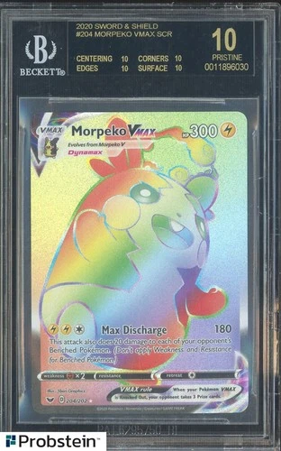 2020 Pokemon SWSH Rainbow Secret #204 Morpeko VMAX BGS 10 BLACK LABEL