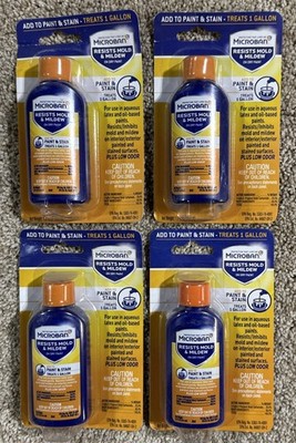 4 Microban Resistant Mold and Mildew Paint & Stain Additive 1.5 Fl Oz. Lot Of 4