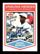 2004 Fleer Tradition Unsung Heroes #168 Angel Berroa signed autograph blue sharp