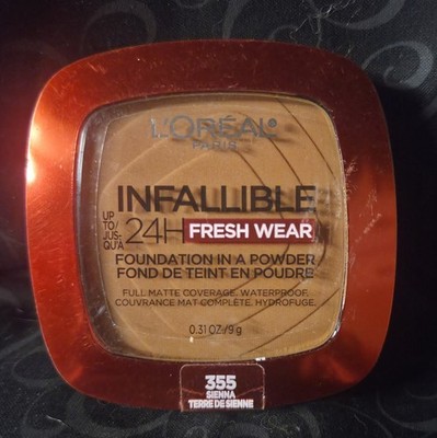 L'Oréal Infallible 24H Fresh Wear Powder Foundation 355 Sienna Full Matte