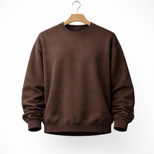 Mens Plain Sweatshirt Fleece Crew Neck Jumper Heavy Cotton Pullover Soft Comfy