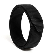 No-Scratch Nylon Belt 1 3/8" No Metal Buckle Belt with Hook & Loop Closure TSA