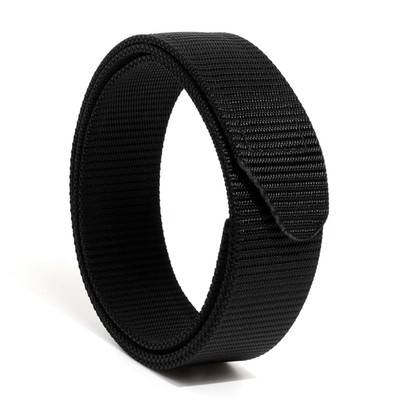 No-Scratch Nylon Belt 1 3/8'' No Metal Buckle Belt with Hook & Loop Closure TSA