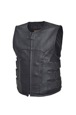Men's Updated Swat Team Style Motorcycle Leather Vest