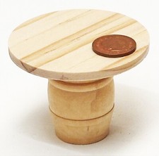 Dolls House Wooden Barrel Table Natural Finish Pub and Bar 1:12 Scale tumdee