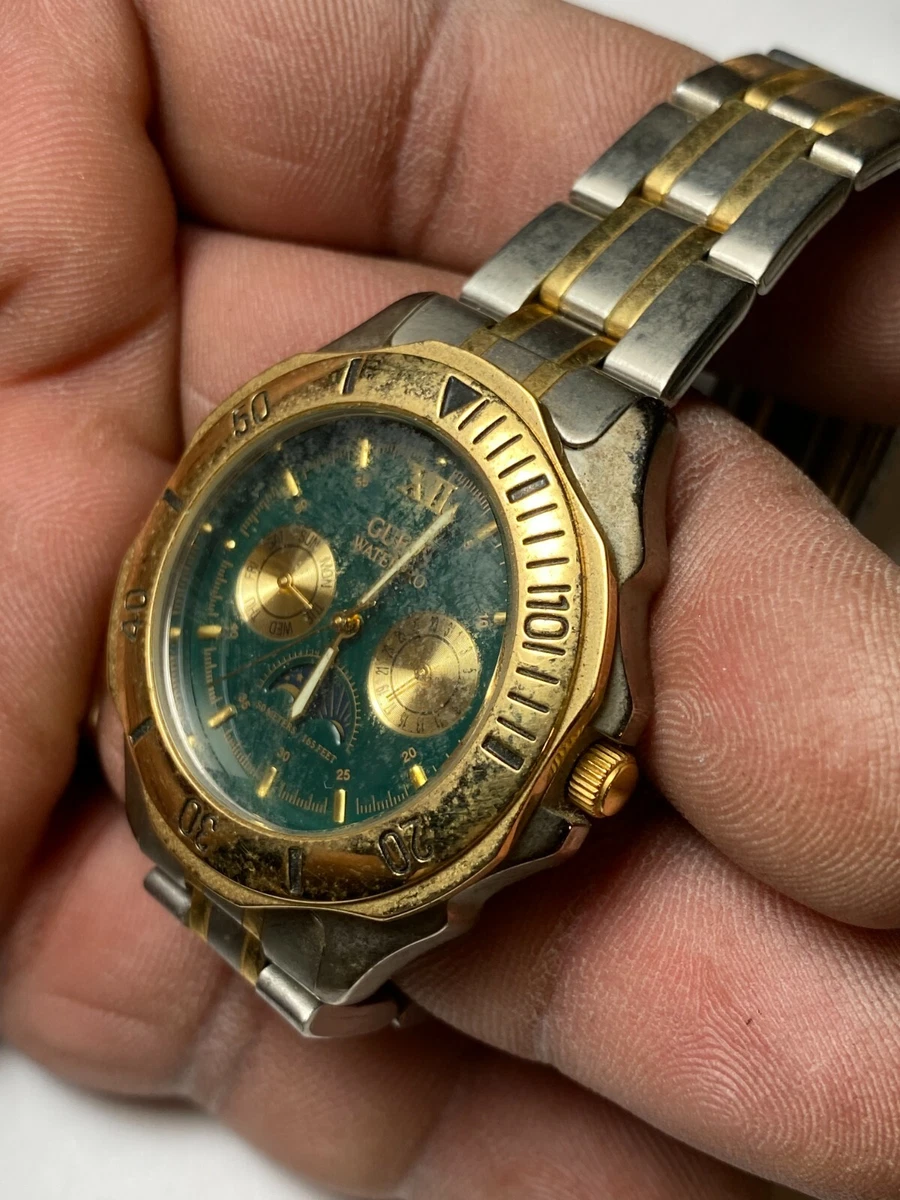 Guess men's shop two tone watch