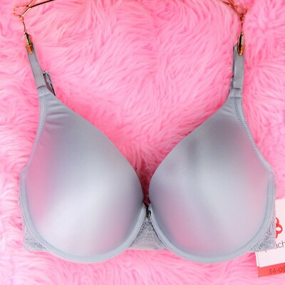 Satin Nylon French LACE Underwire Molded Cup 4 Colors DESIGNER Bra 13 Sizes! $75