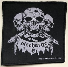 DISCHARGE - 3 Skulls - 10,5 cm x 10,5 cm - Pa...