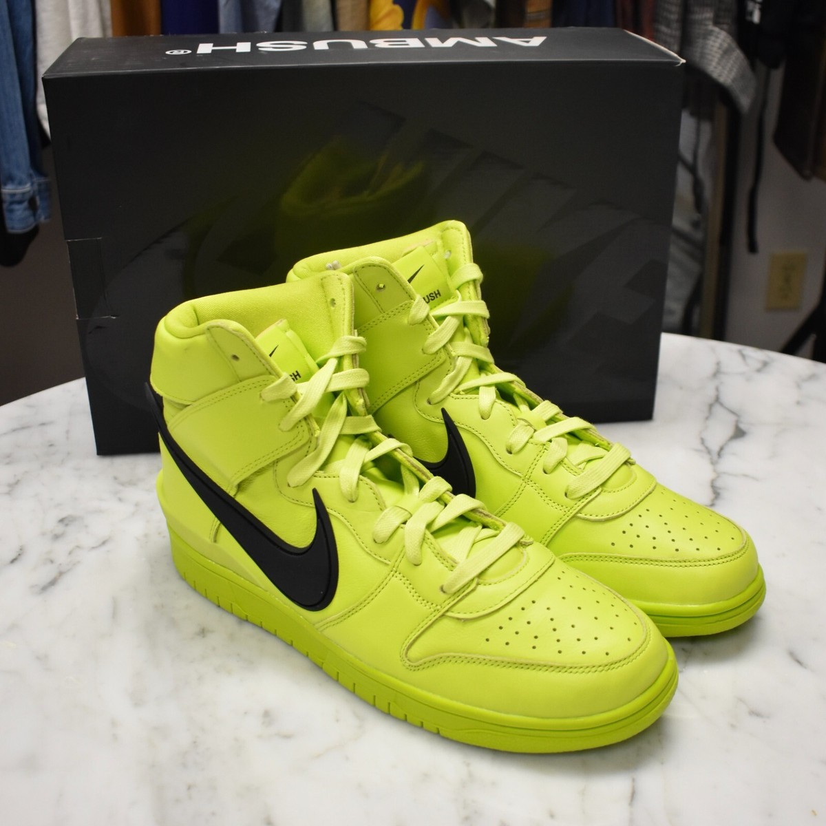 Size 10.5 - AMBUSH x Nike Dunk High Flash Lime for sale online | eBay