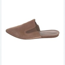 Jenni Kayne Suede Mules Pointed Toe Flat Shoes Saddle Brown Size 38 US 7