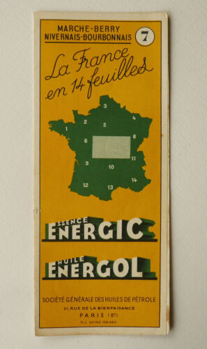 Carte Touristique ENERGIC-ENERGOL - MARCHE BERRY NIVERNAIS (1936) - CARTE n° 7 - Foto 1 di 3