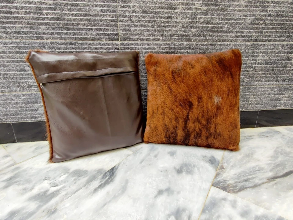 FUNDAS DE ALMOHADA DE CUERO DE VACA FUNDA DE COJÍN DE CUERO DE VACA ALFOMBRA PIEL DE VACA PELO SOBRE COJÍN Foto 2 de 4